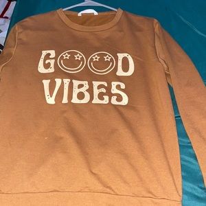 brown ‘good vibes’ long sleeve
